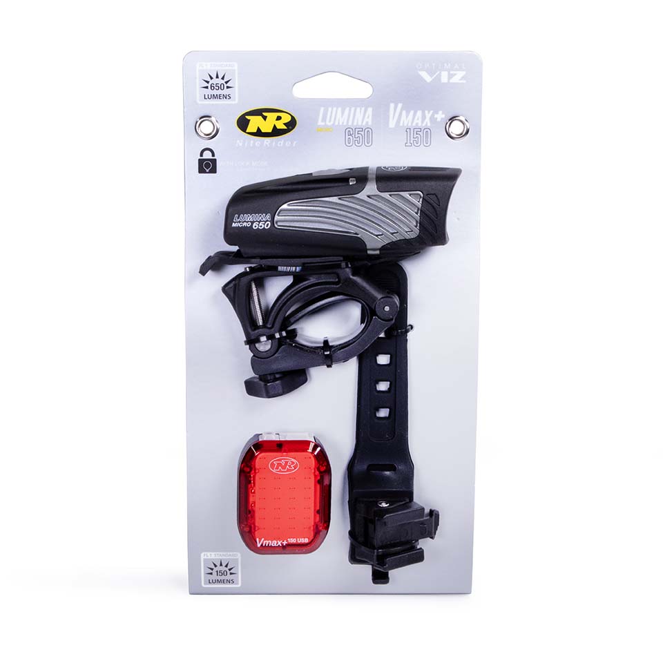 Lumina™ Micro 650 and Vmax+™ 150 Combo Front and Rear Light Set