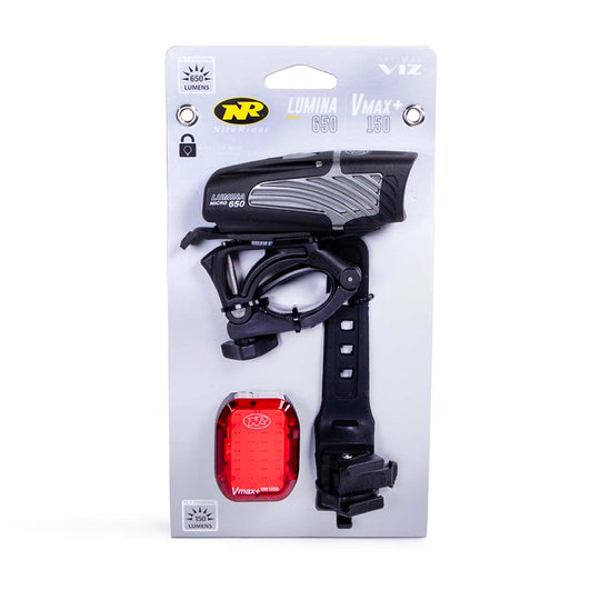 Lumina™ Micro 650 and Vmax+™ 150 Combo Front and Rear Light Set