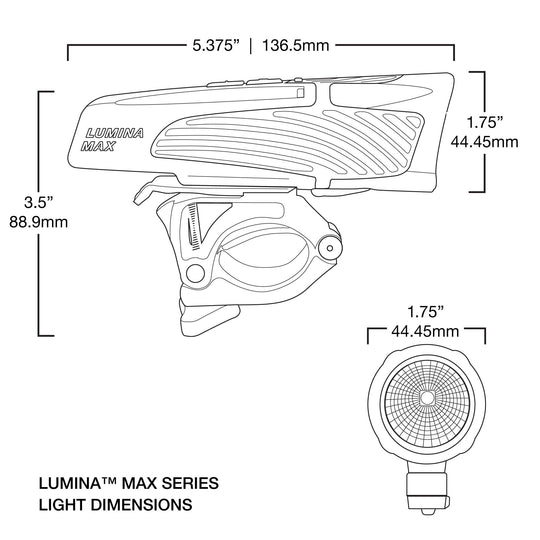 niterider lumina max series size specifications dimensions