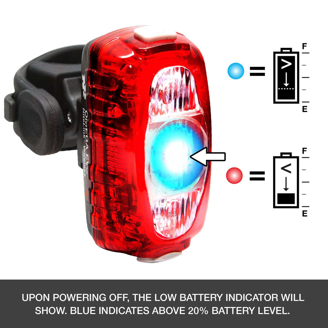 omega evo 330 bright bike taillight that links wirelessly to remote